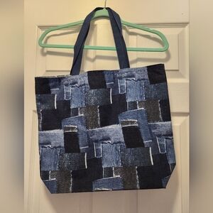 Handmade Blue Cotton Tote Bag
